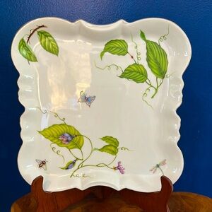 NWOT I. Godinger & Co. "Jardin" Nature Inspired Porcelain Serving Platter 11.75”